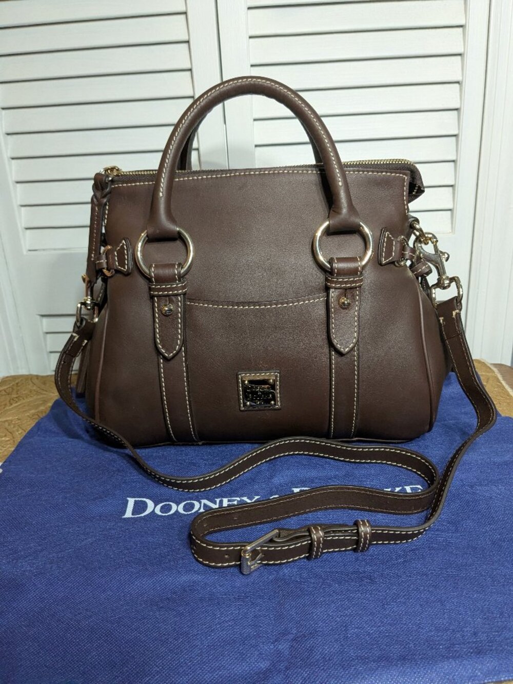 Dooney & Bourke Leather Satchel Dark Brown